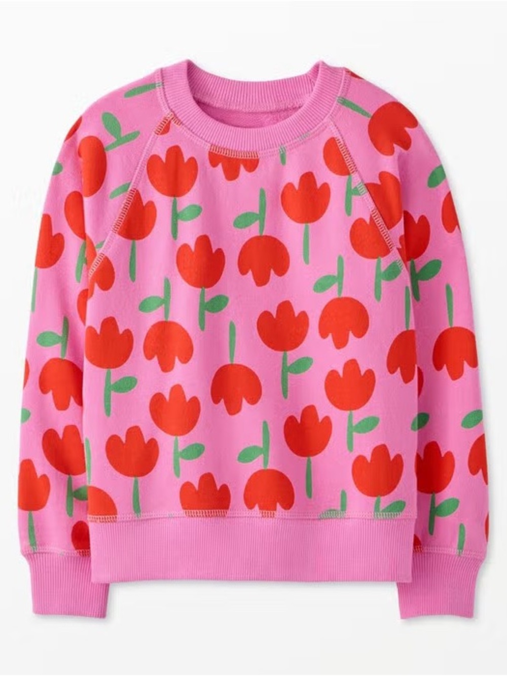 Hanna Andersson girls French terry pink tulip sweatshirt 4T